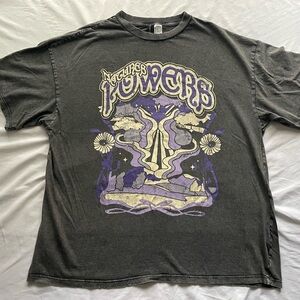 H&M Graphic Shirt Womens XS Nature Tshirt Purple Charcoal Oversized